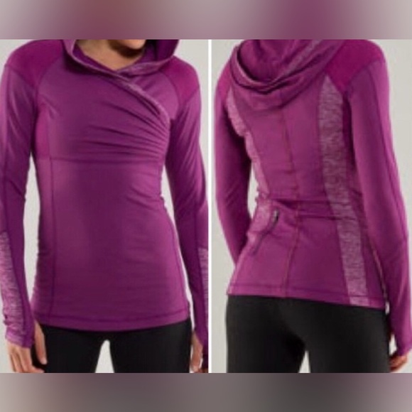 Lululemon- women’s Run for Your life pullover. Size 4. Teal blue with hood - Picture 9 of 10